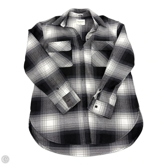 Top Long Sleeve By Abercrombie And Fitch In Black & White, Size: Xs