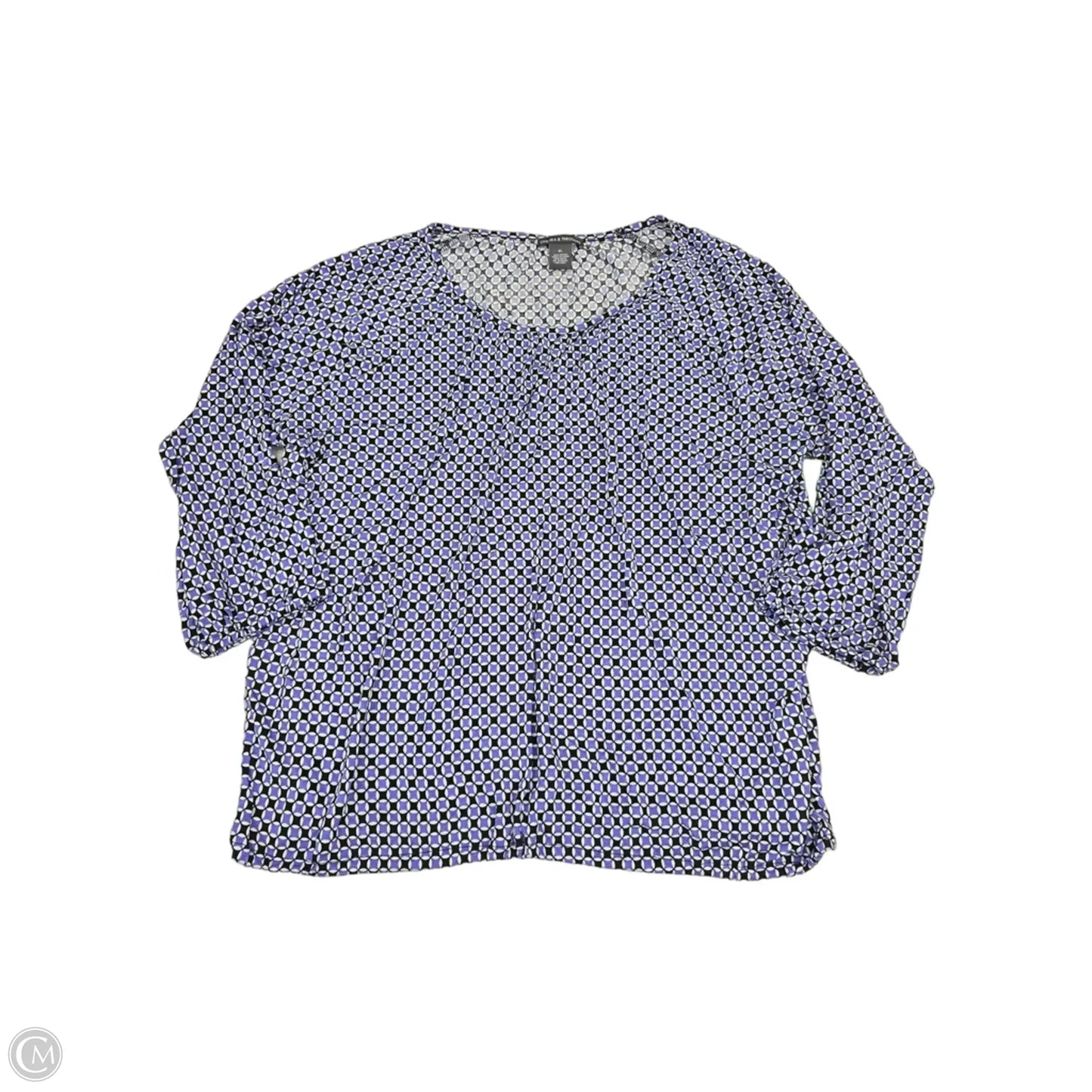 Top Long Sleeve By Chelsea And Theodore In Black & Blue, Size: Xl