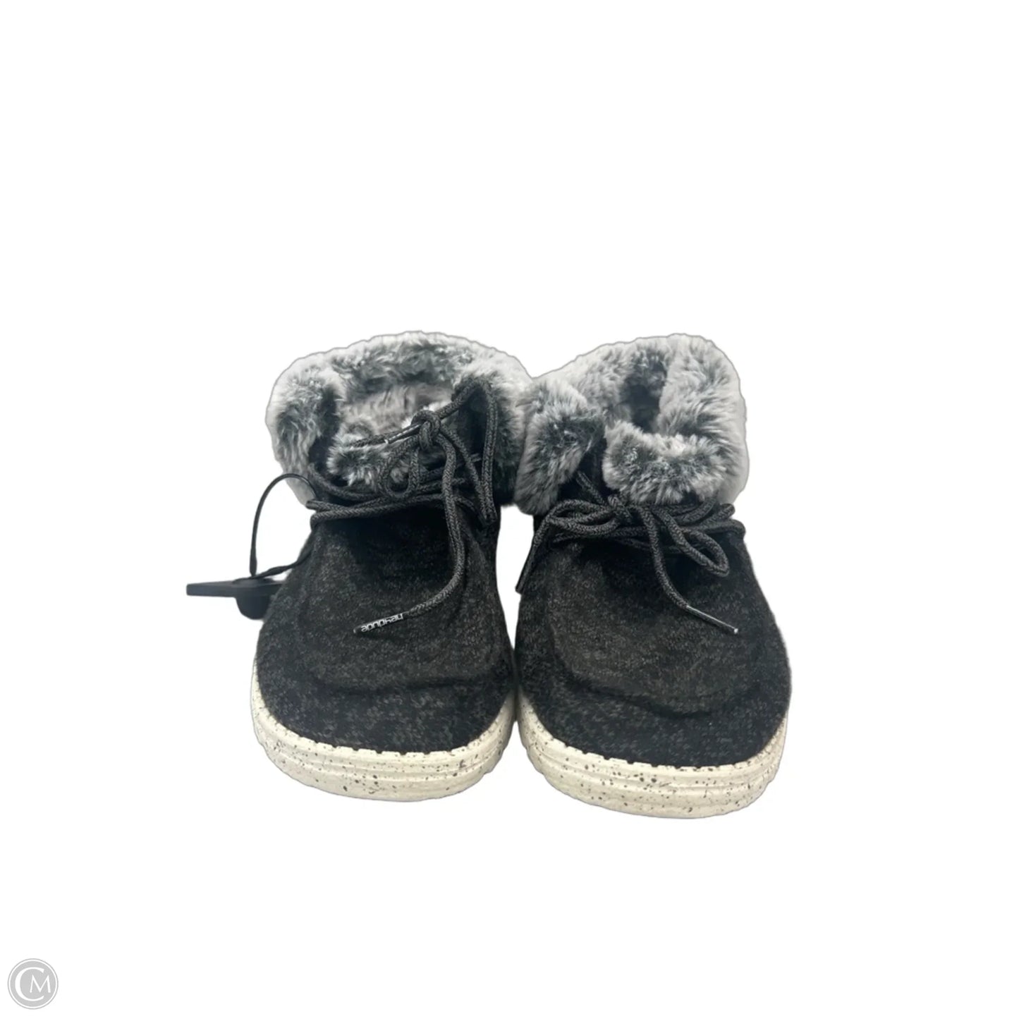 Shoes Flats By Hey Dude In Black & Grey, Size: 7