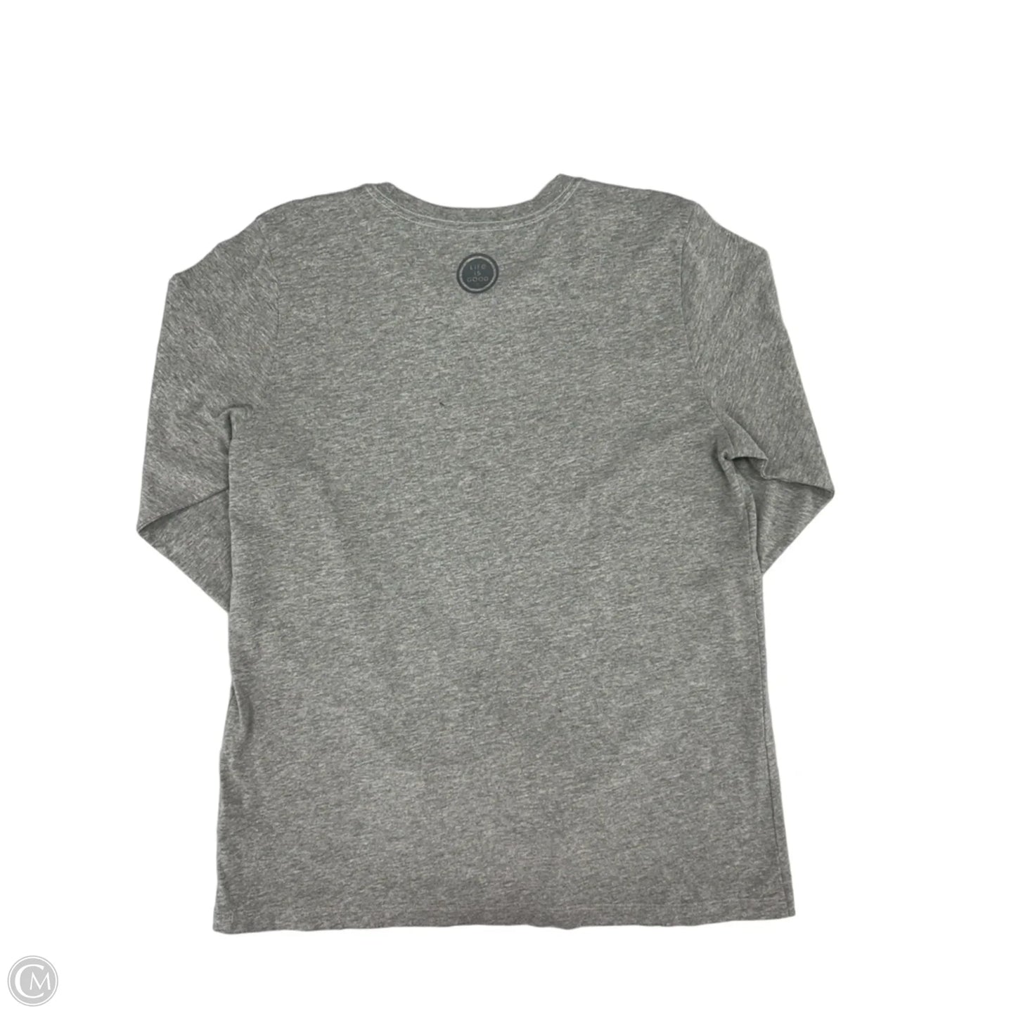 Top Long Sleeve By Life Is Good In Grey, Size: L