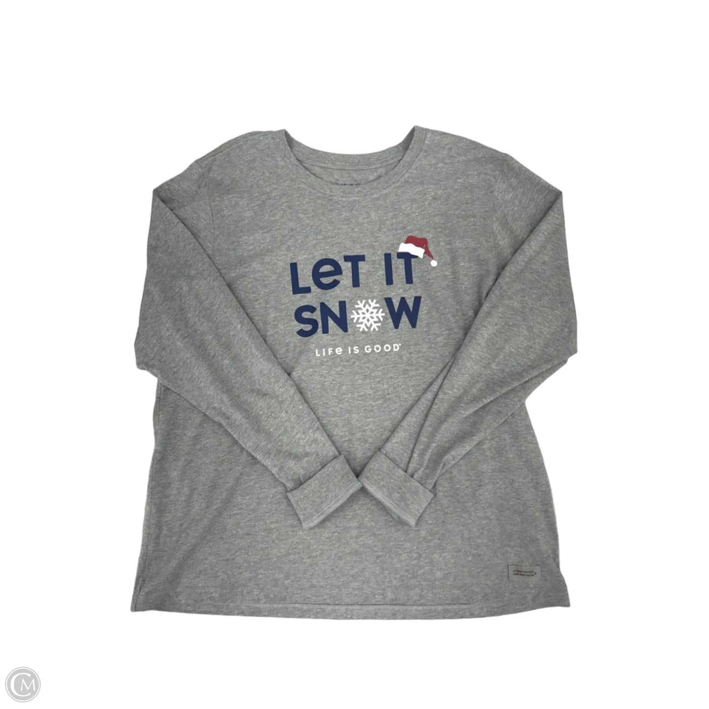 Top Long Sleeve By Life Is Good In Grey, Size: Xl