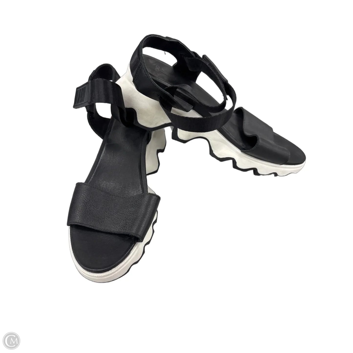 Sandals Flats By Sorel In Black & White, Size: 11