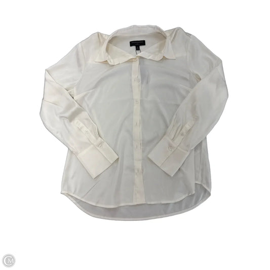 Top Long Sleeve By Banana Republic In White, Size: M