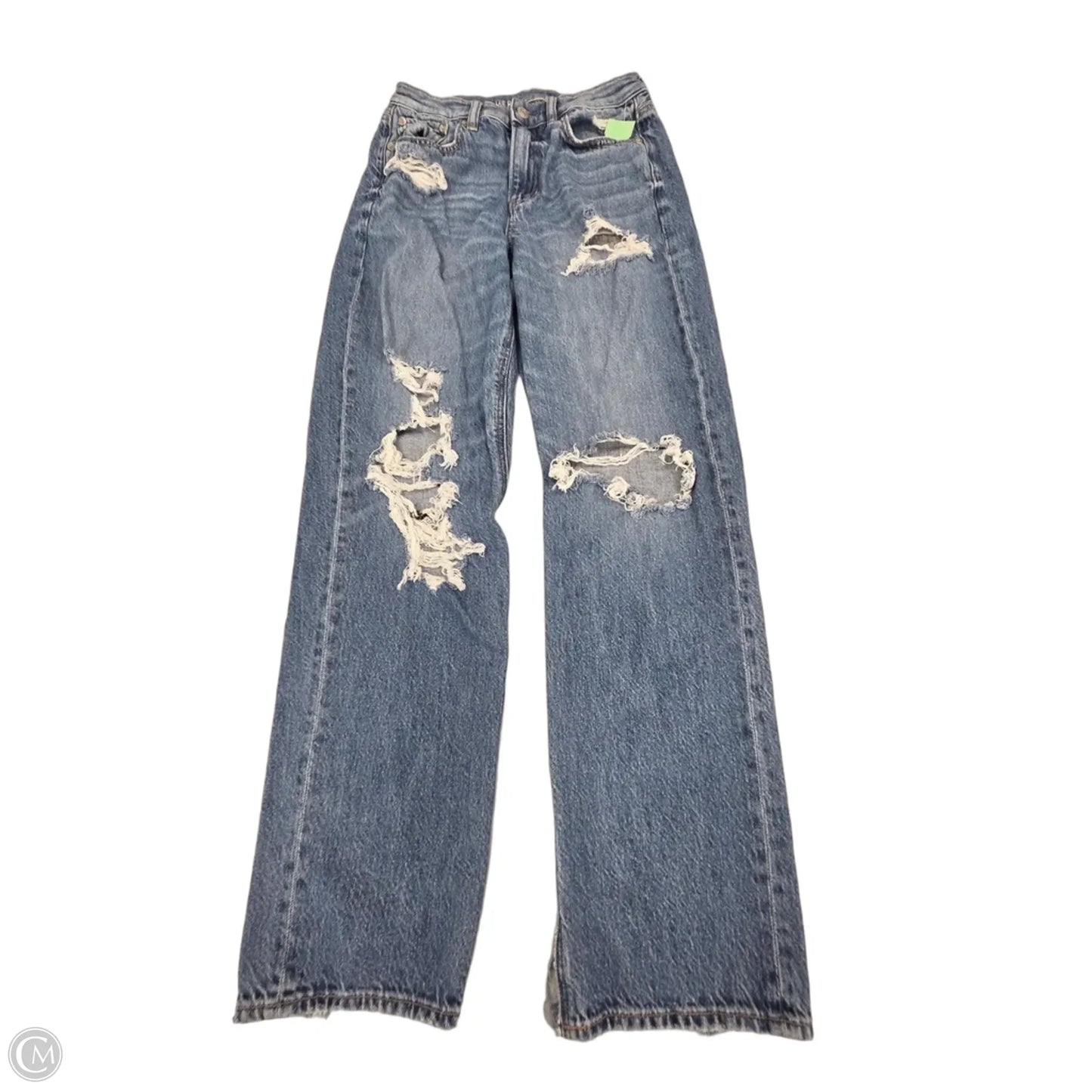Jeans Straight By American Eagle In Blue Denim, Size: 0