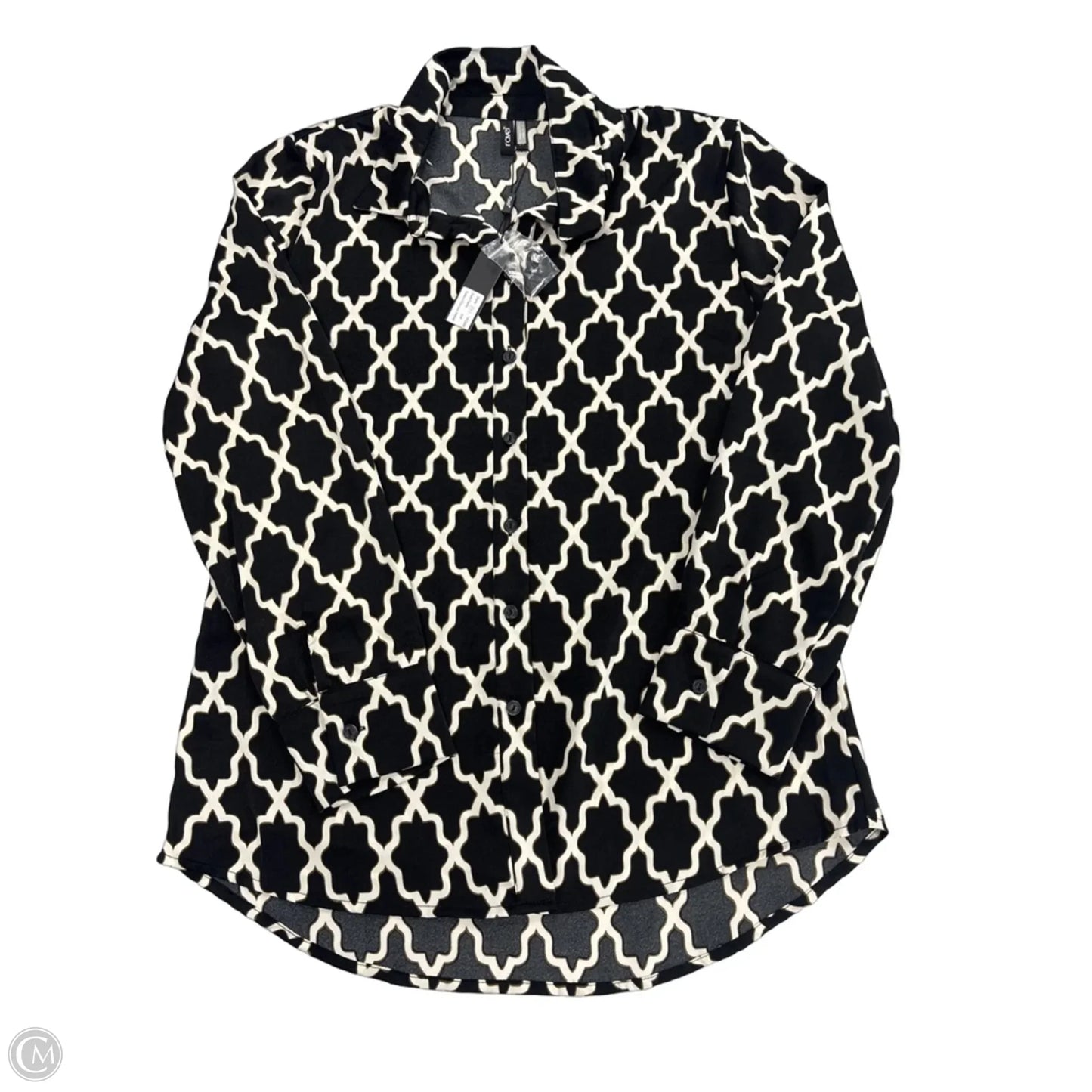 Top Long Sleeve By Cmb In Black & Green, Size: S