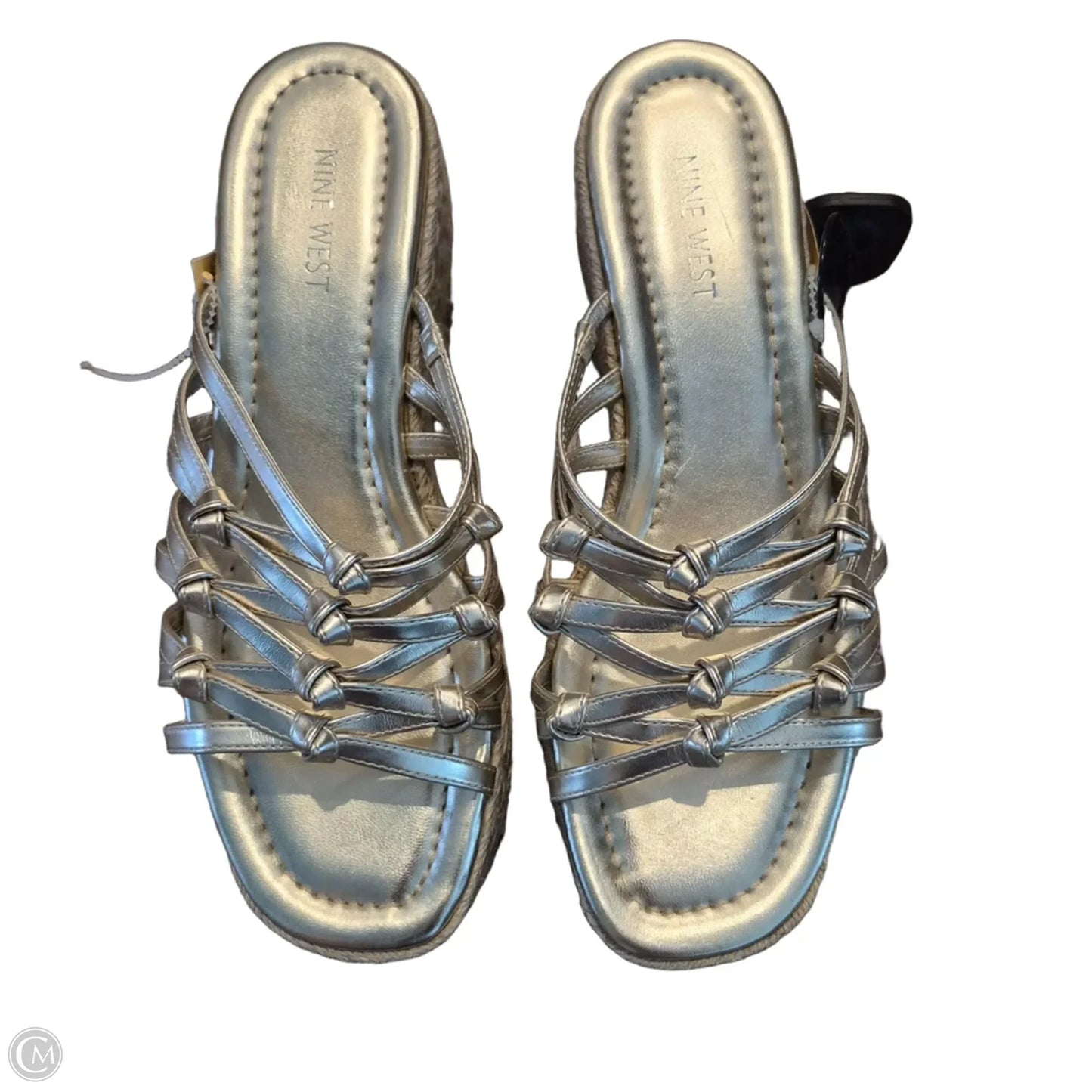 Shoes Heels Wedge By Nine West In Gold, Size: 9.5
