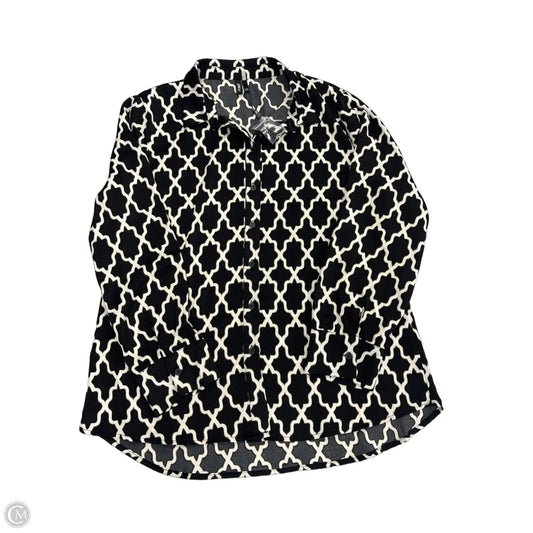 Top Long Sleeve By Cmb In Black & Green, Size: M