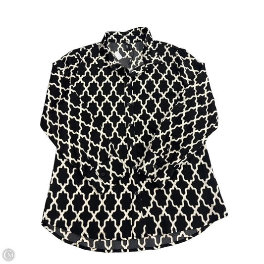 Top Long Sleeve By Cmb In Black & Green, Size: L