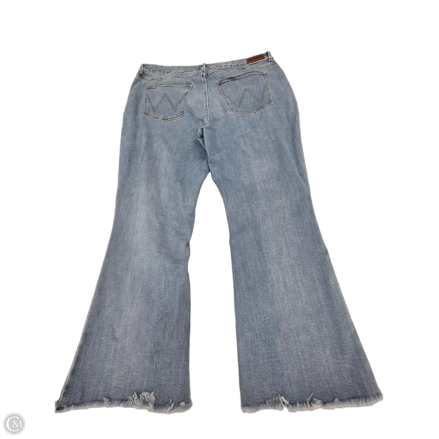 Jeans Flared By Wrangler In Blue Denim, Size: 14