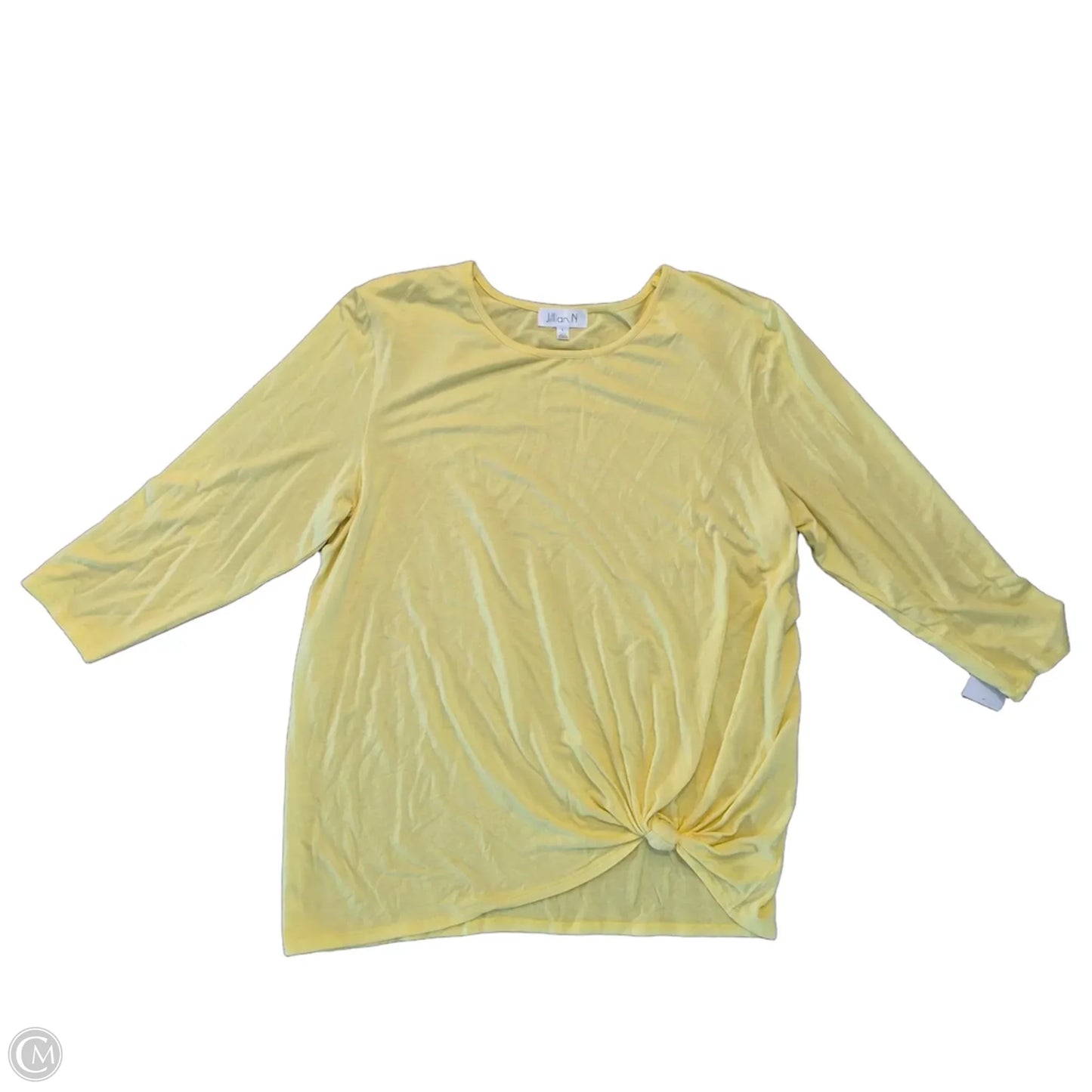 Top Long Sleeve By Cme In Yellow, Size: L