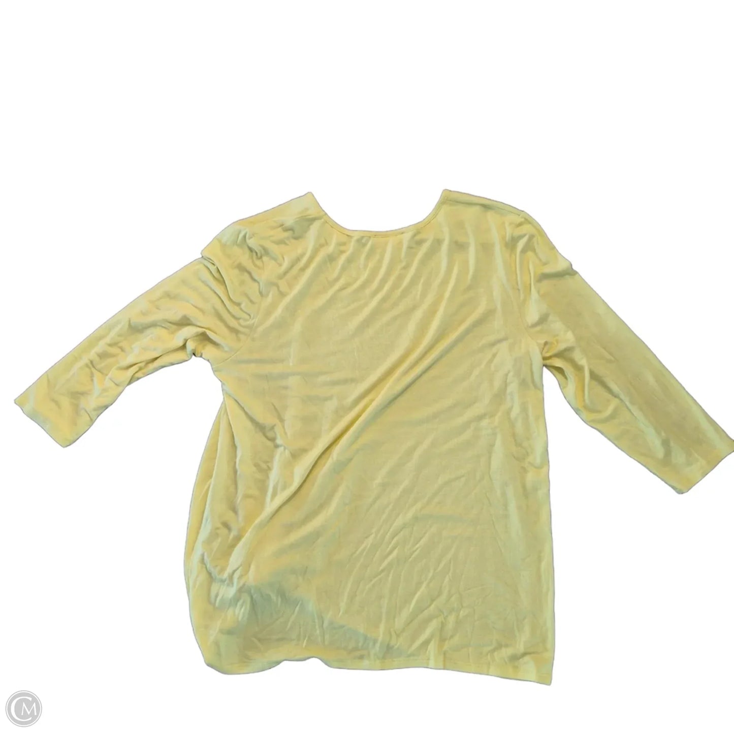 Top Long Sleeve By Cme In Yellow, Size: L