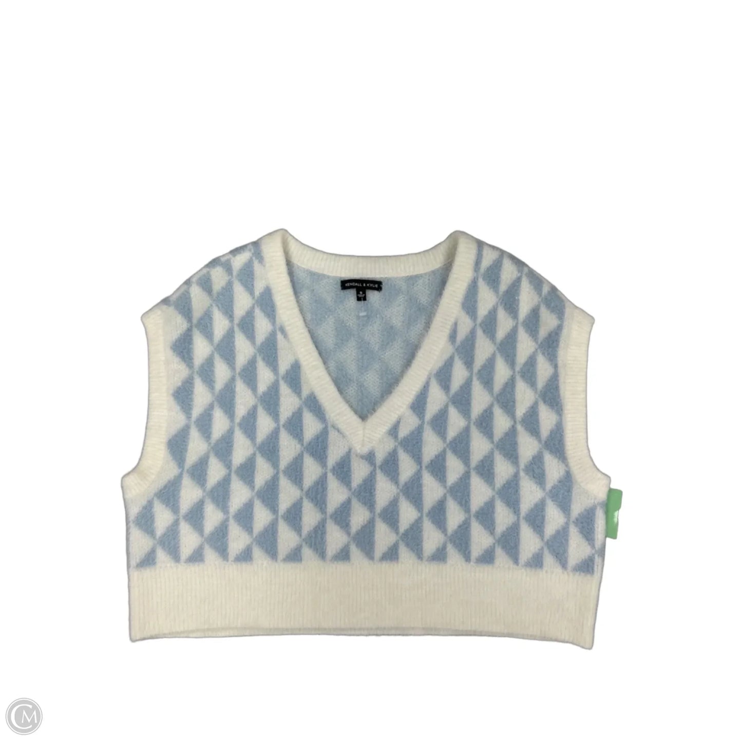 Vest Sweater By Kendall + Kylie In Blue & White, Size: S