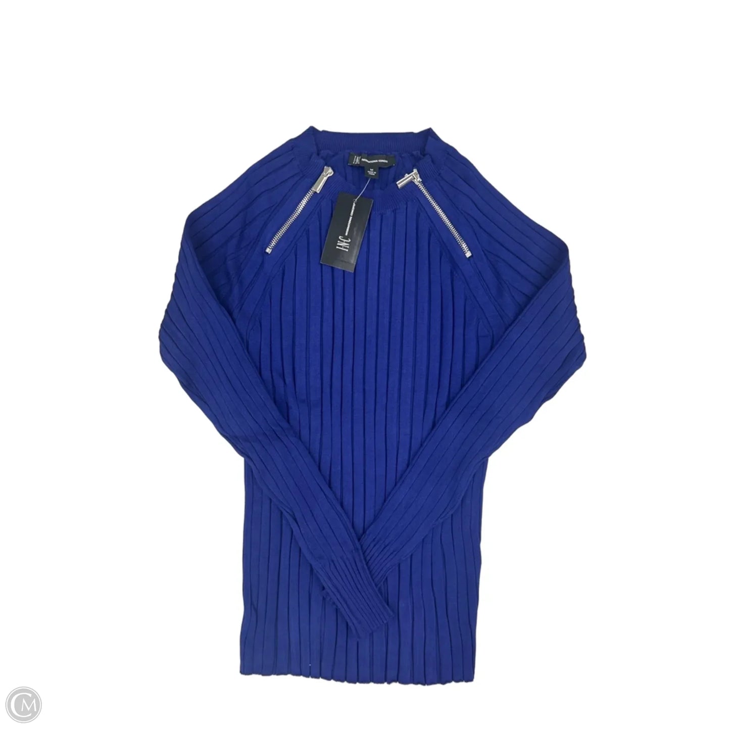 Top Long Sleeve By International Concepts In Blue, Size: M