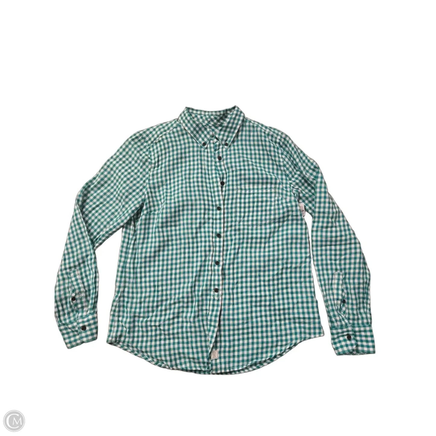 Top Long Sleeve By Gap In Checkered Pattern, Size: M
