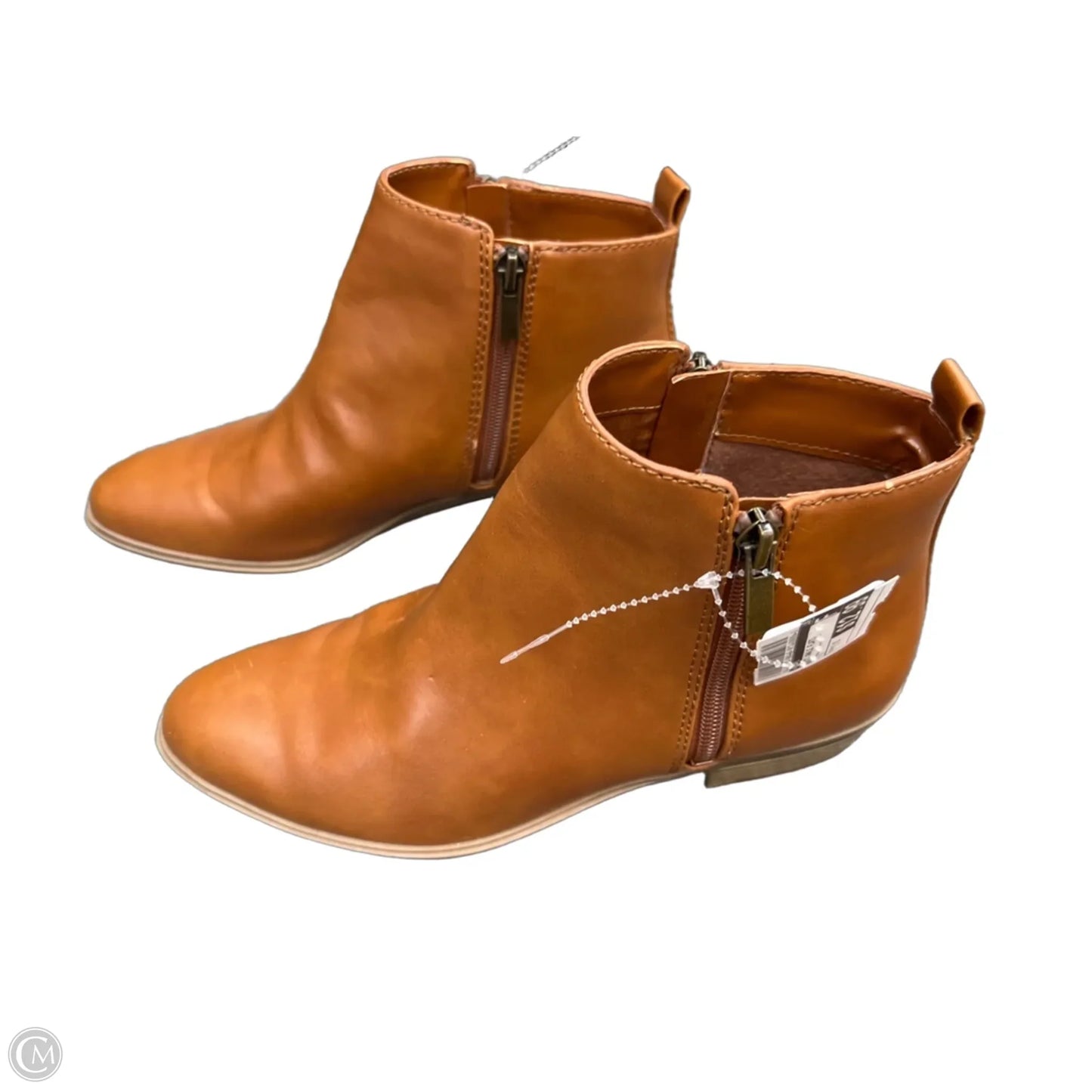 Boots Ankle Flats By Chaps In Tan, Size: 7.5