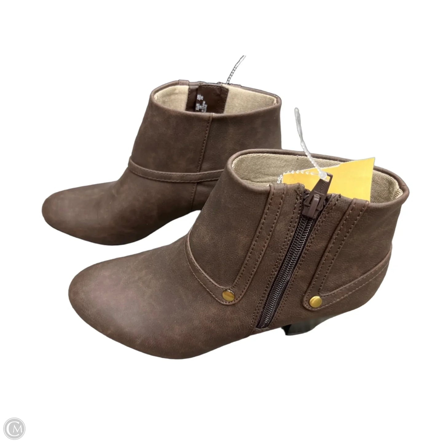 Boots Ankle Heels By Life Stride In Brown, Size: 8