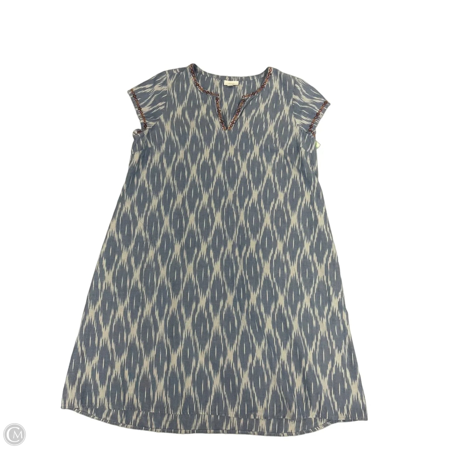 Dress Casual Midi By Pure Jill In Blue & White, Size: L