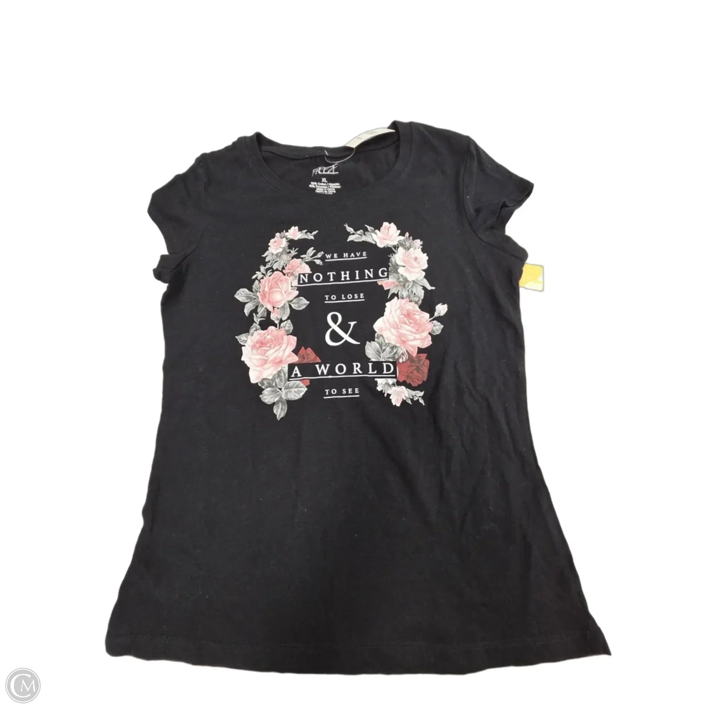 Top Short Sleeve By Cmc In Black, Size: Xl