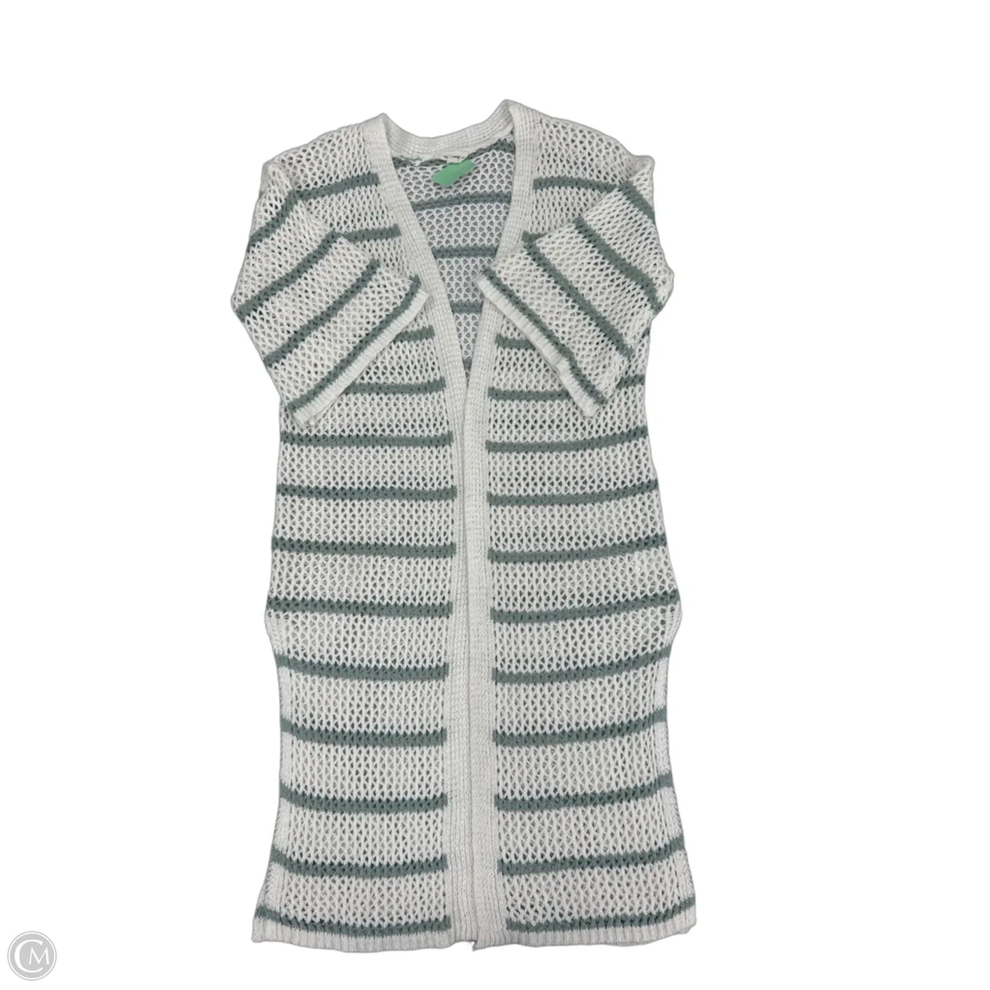 Sweater Cardigan By Ee Some In Cream & Green, Size: S