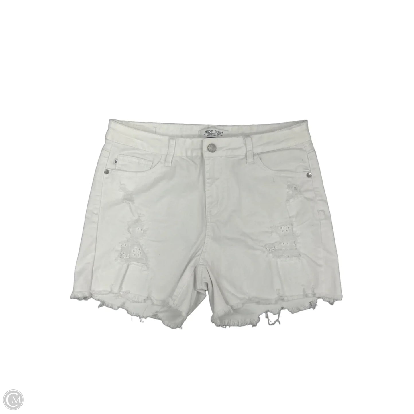 Shorts By Judy Blue In White Denim, Size: L