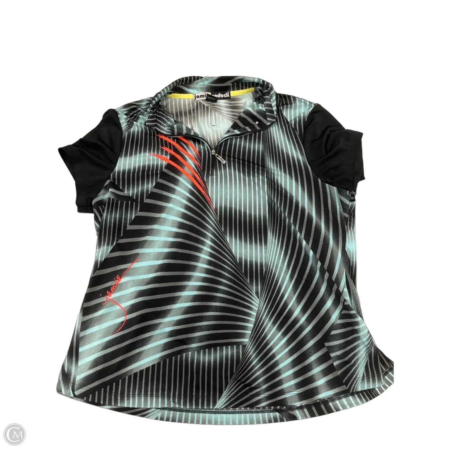 Athletic Top Short Sleeve By Jamie Sadock In Black & Blue, Size: L