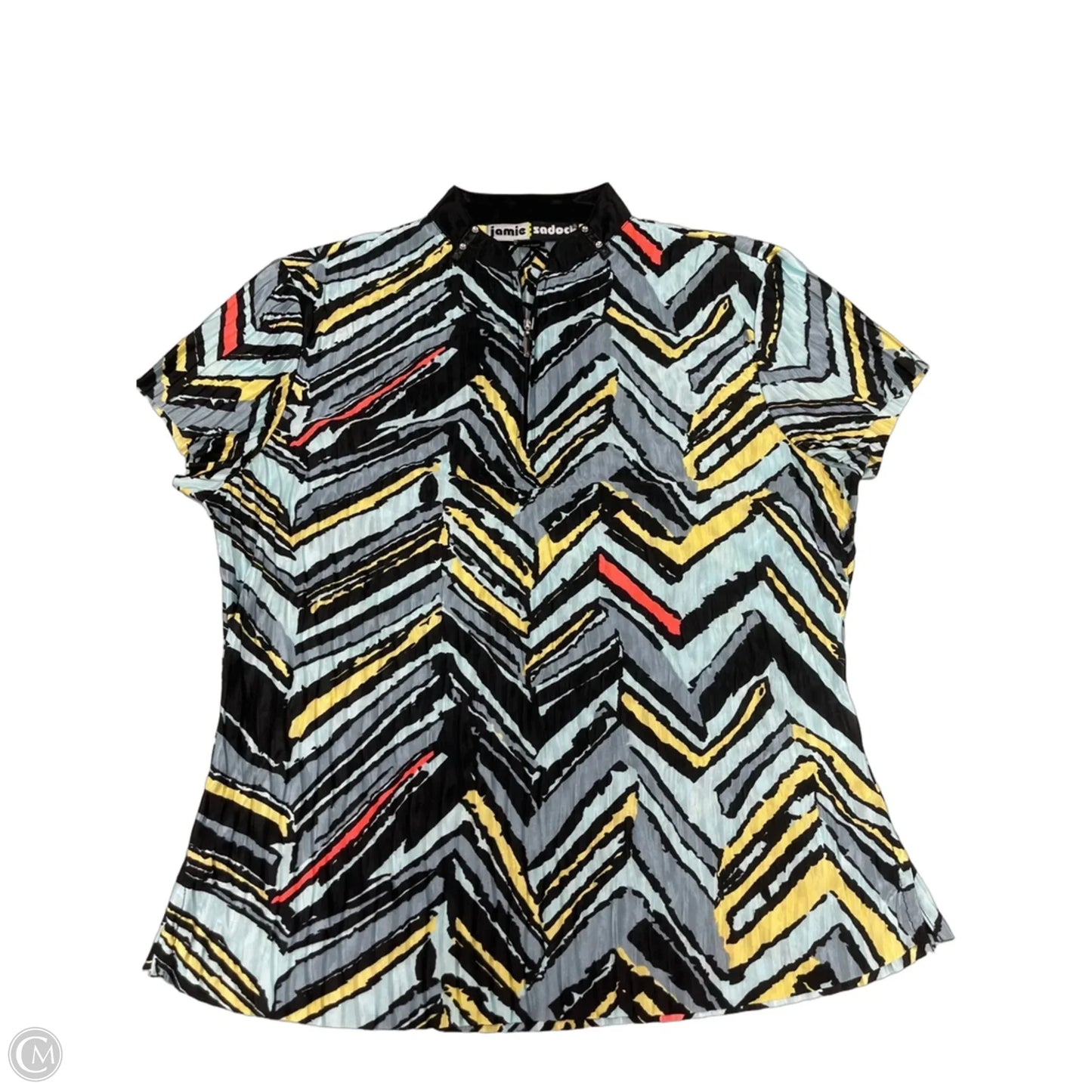 Top Short Sleeve By Jamie Sadock In Black & Blue, Size: L