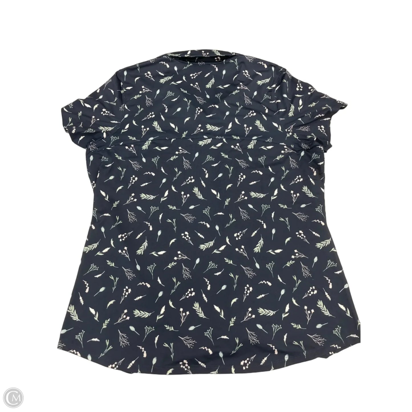 Athletic Top Short Sleeve By Puma In Navy, Size: L