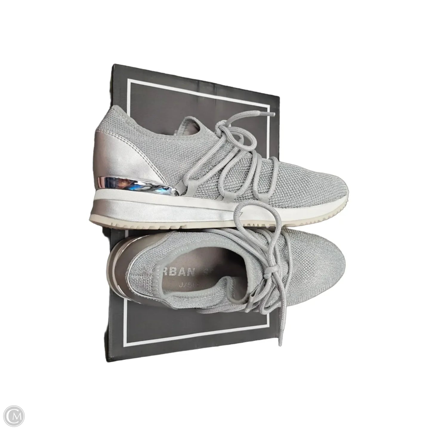 Shoes Athletic By J Slides In Silver, Size: 9