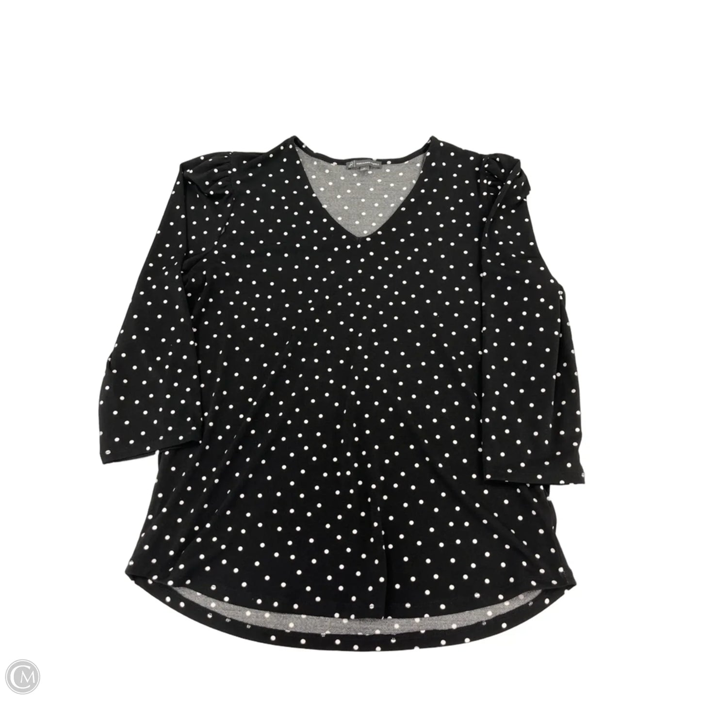 Top Long Sleeve By Adrianna Papell In Black & White, Size: M