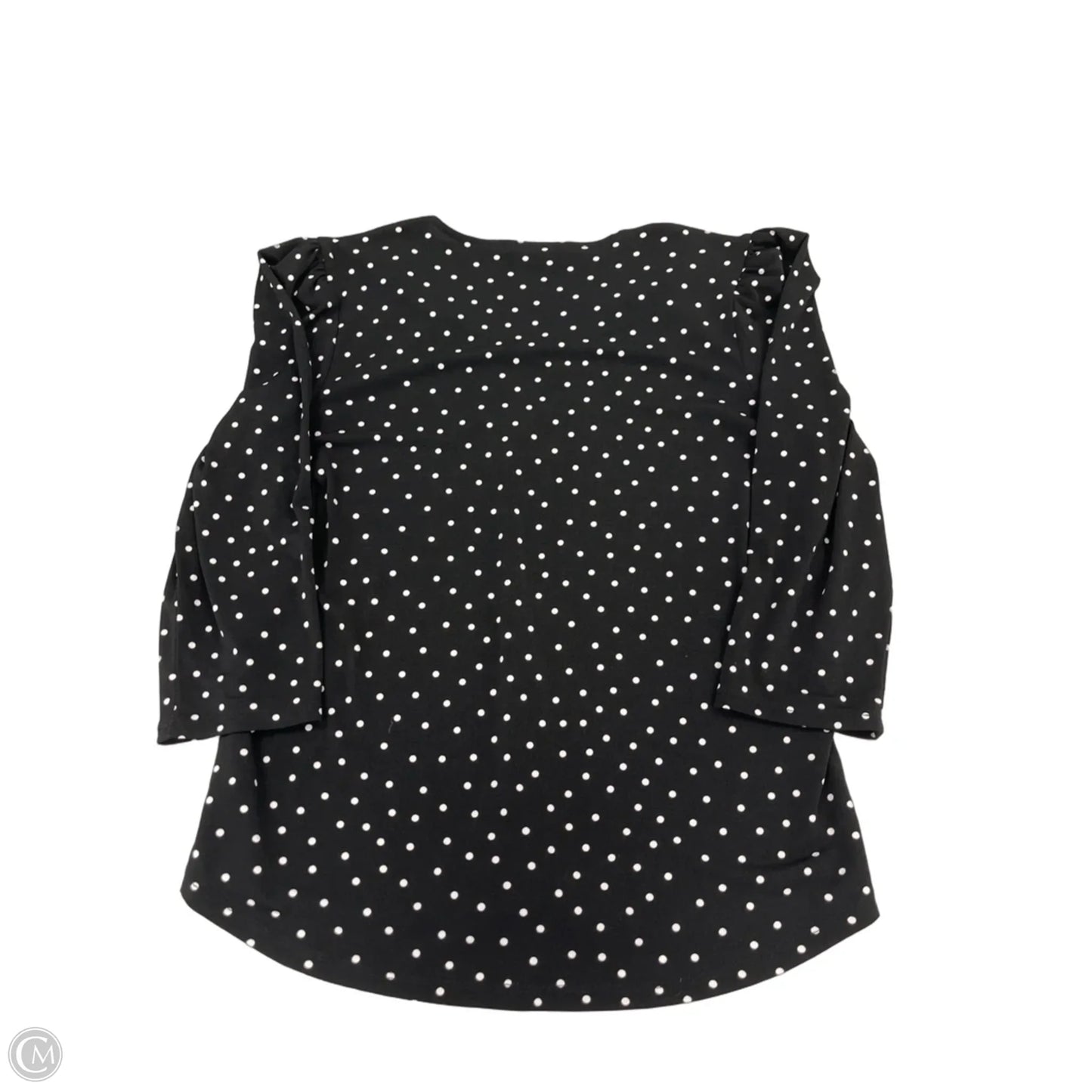 Top Long Sleeve By Adrianna Papell In Black & White, Size: M