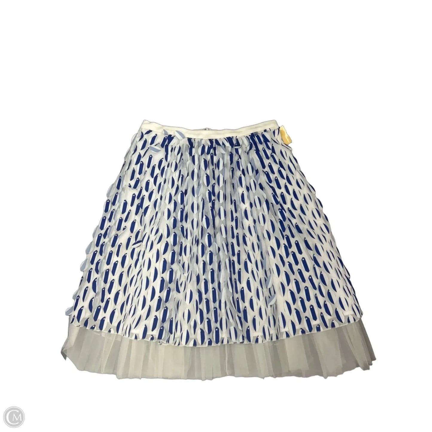 Skirt Midi By Eva Franco In Blue & White, Size: L