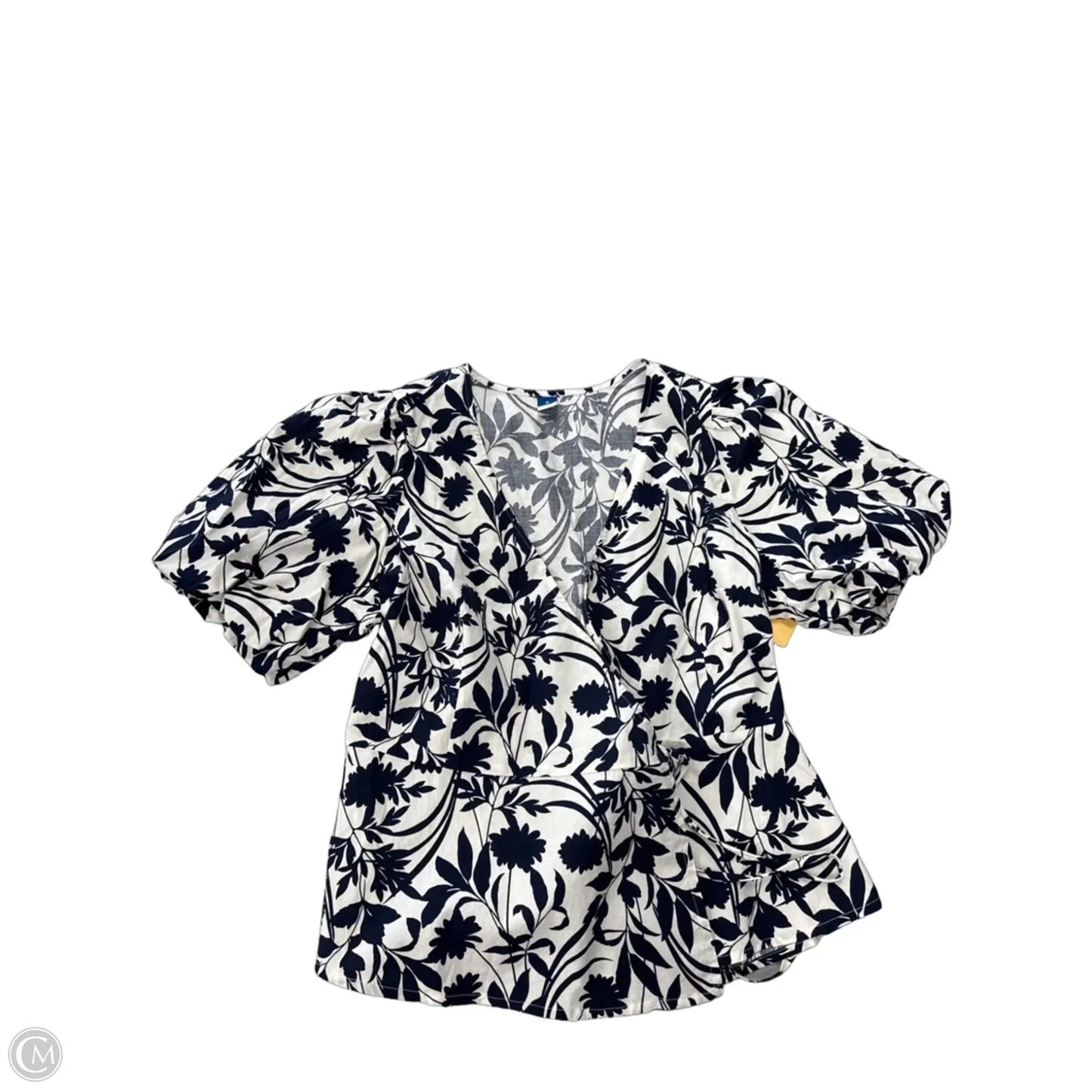 Top Short Sleeve By Old Navy In Blue & White, Size: M