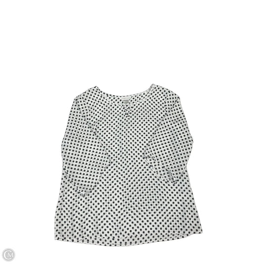 Top 3/4 Sleeve By Christopher And Banks In Black & White, Size: L