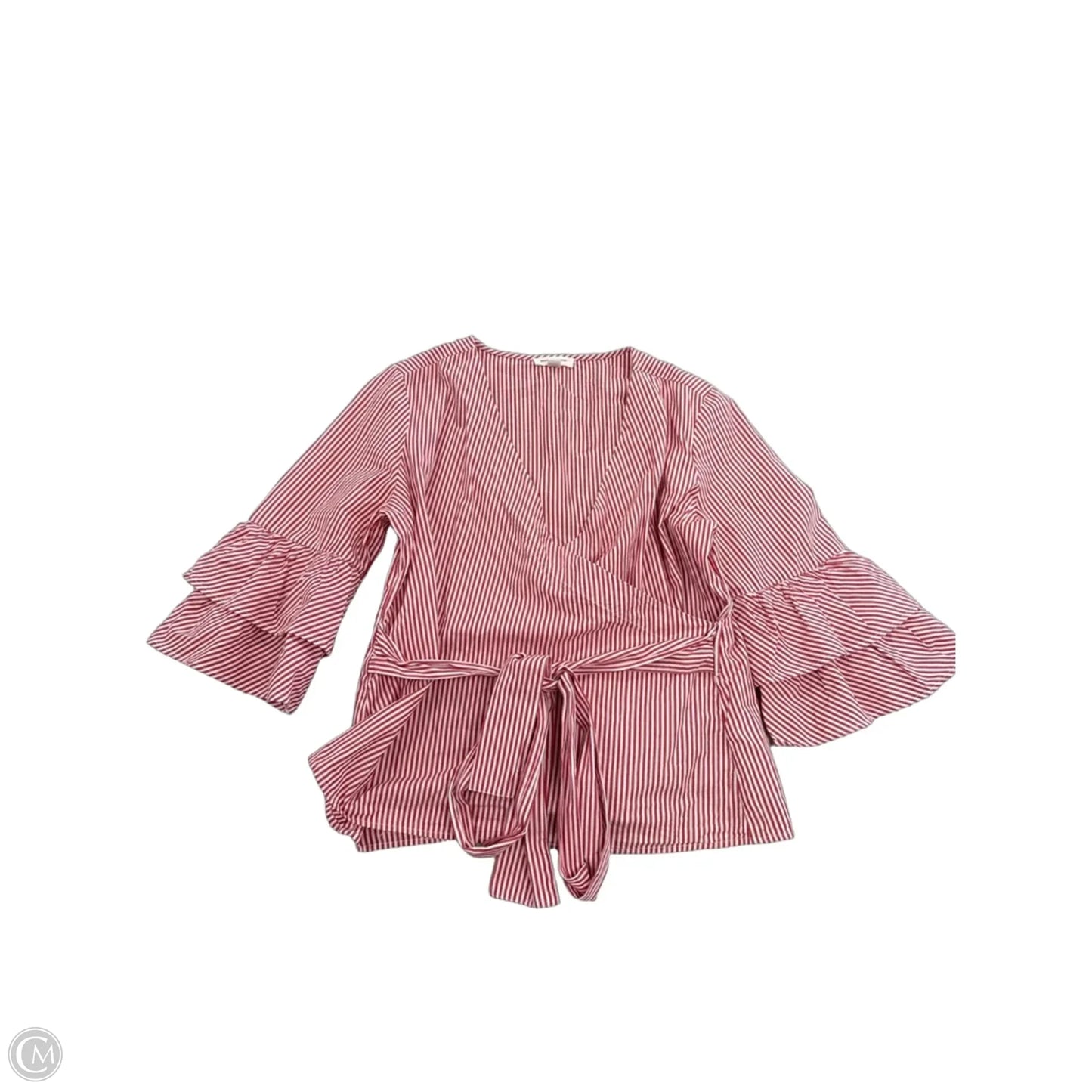 Top 3/4 Sleeve By Beachlunchlounge In Red & White, Size: M