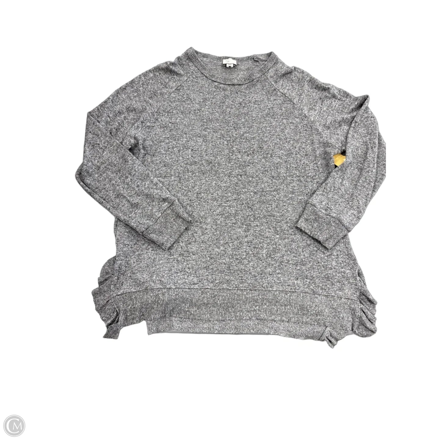 Top Long Sleeve By Cmc In Grey, Size: L