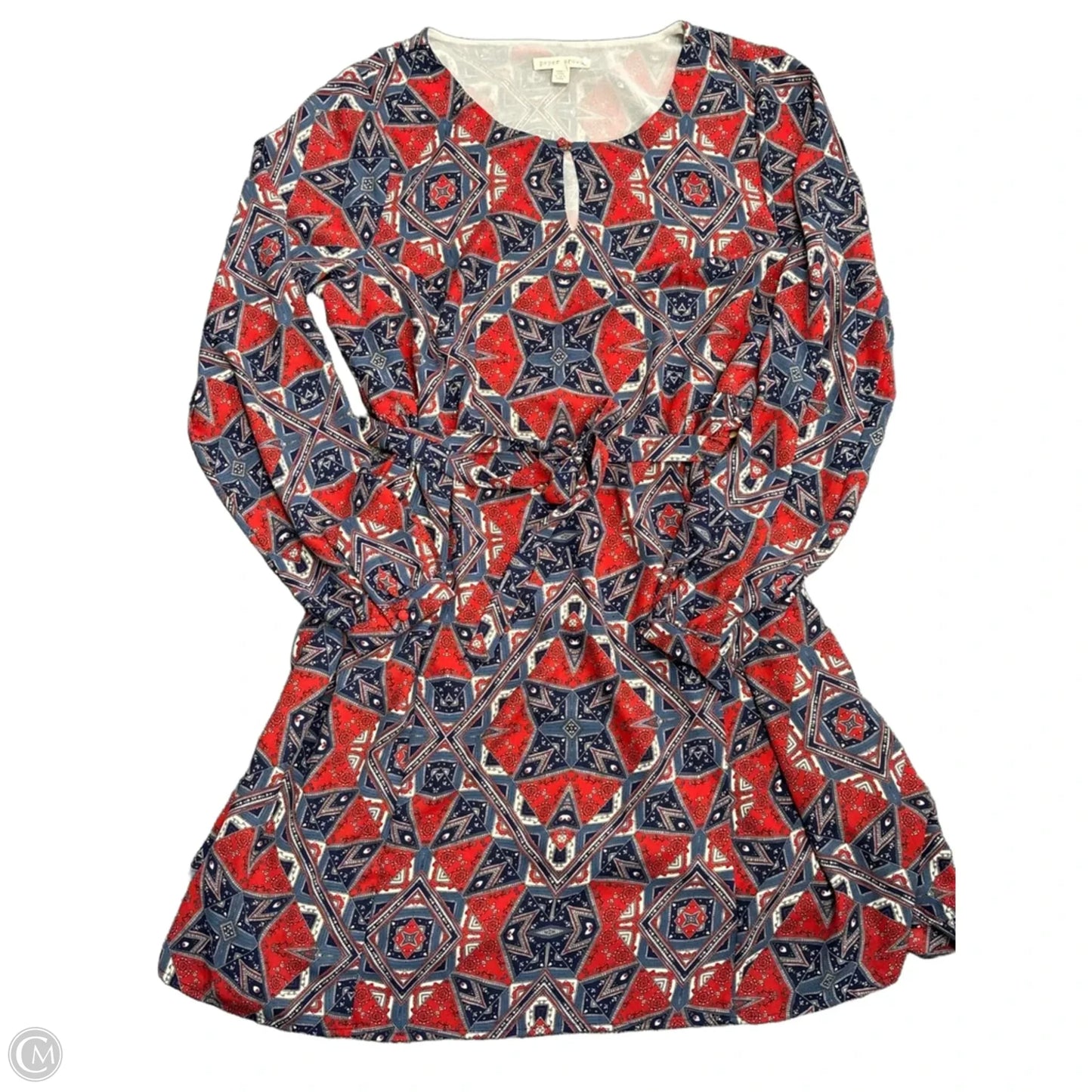 Dress Casual Short By Paper Crown In Blue & Red, Size: L