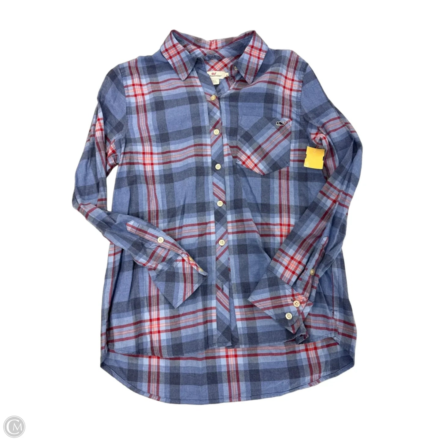 Top Long Sleeve By Vineyard Vines In Blue & Red, Size: S