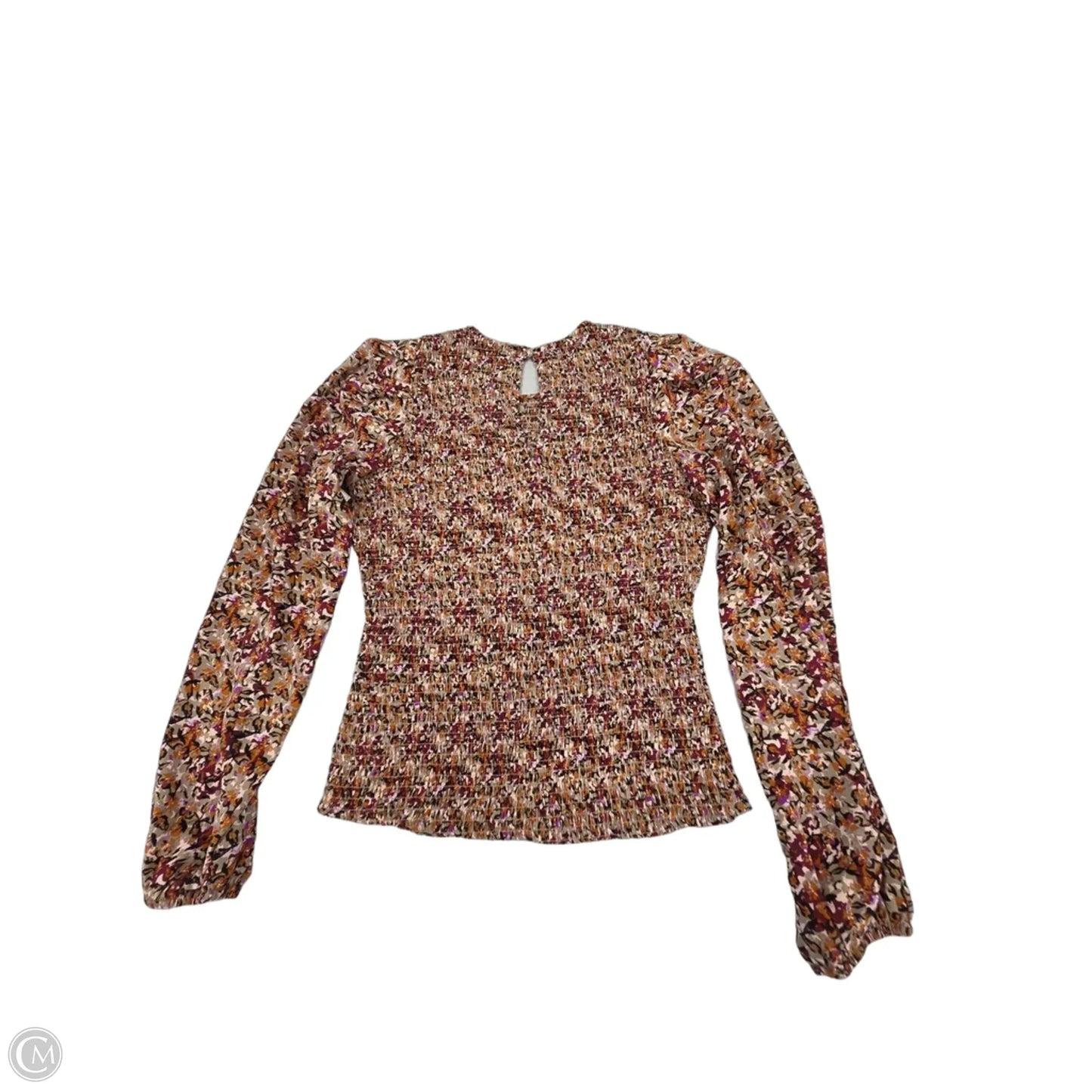 Top Long Sleeve By Evereve In Floral Print, Size: M