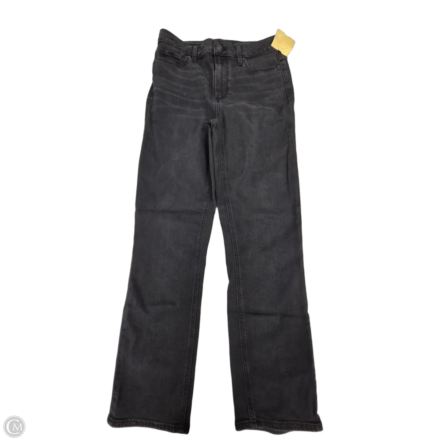 Jeans Straight By Paige In Black Denim, Size: 4