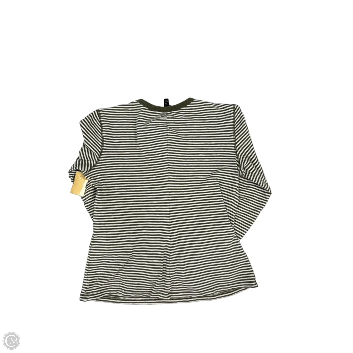 Top Long Sleeve By Banana Republic In Green & White, Size: Xs