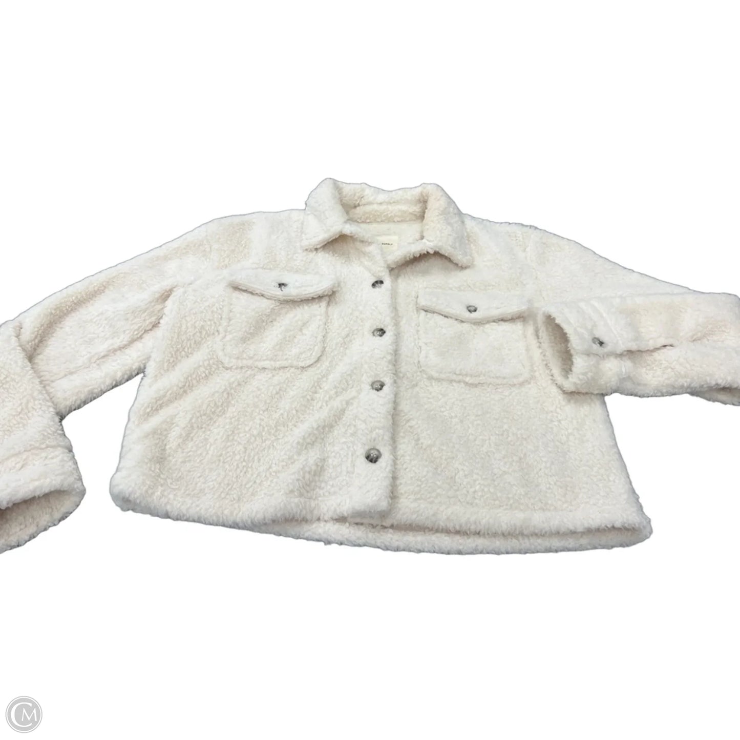 Jacket Faux Fur & Sherpa By Thread And Supply In Cream, Size: S