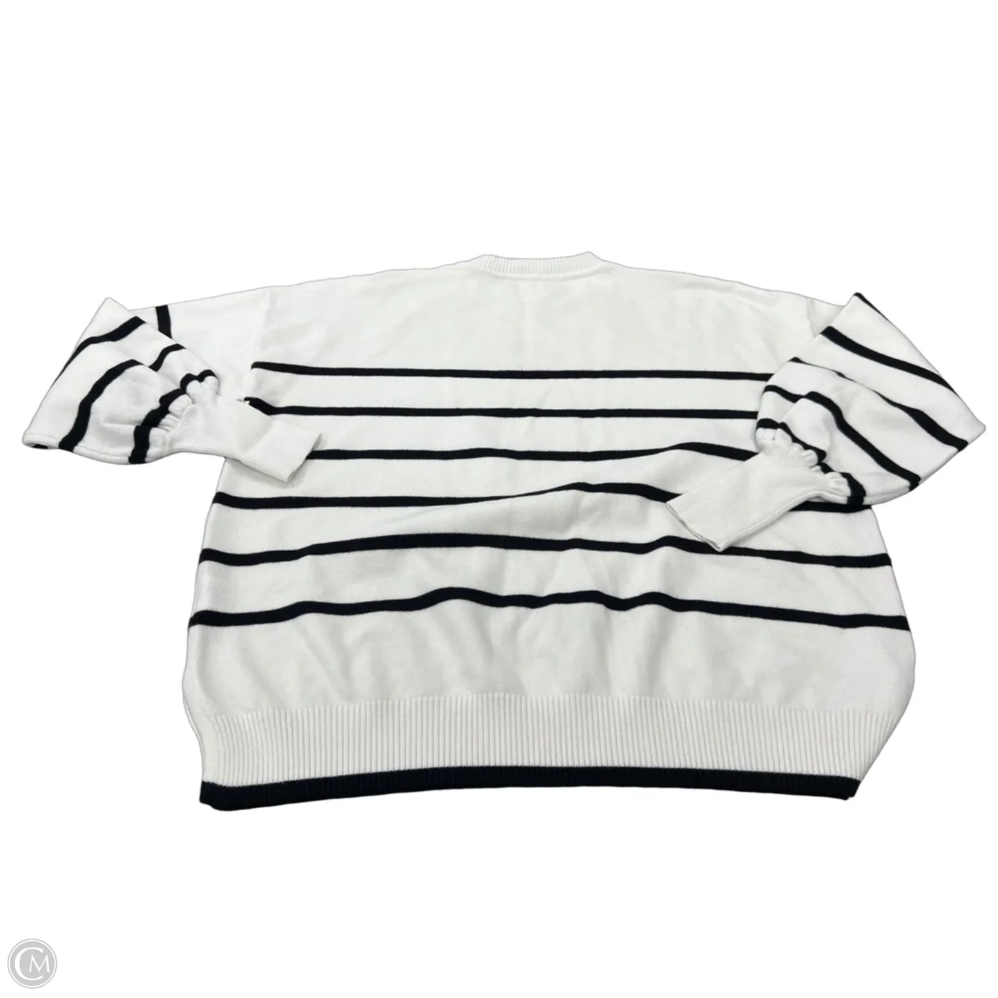 Top Long Sleeve By Vine & Love In Black & White, Size: S