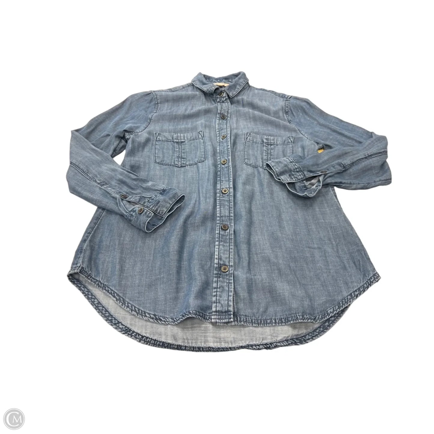 Top Long Sleeve By Banana Republic In Blue, Size: S