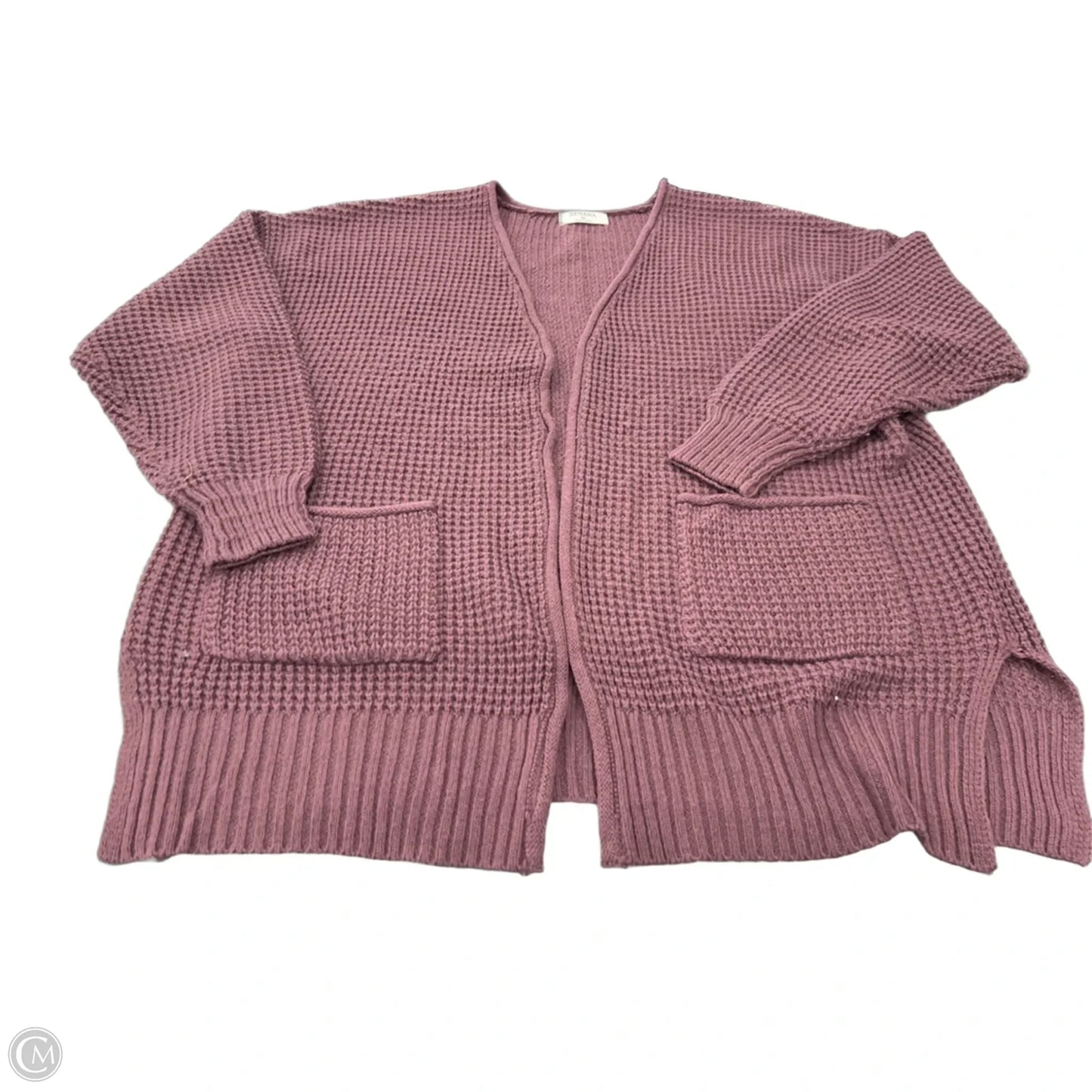 Sweater Cardigan By Zenana In Purple, Size: Xl