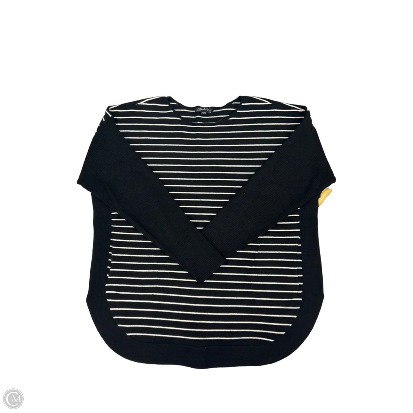 Top Long Sleeve By Charlie B In Black & White, Size: Xl