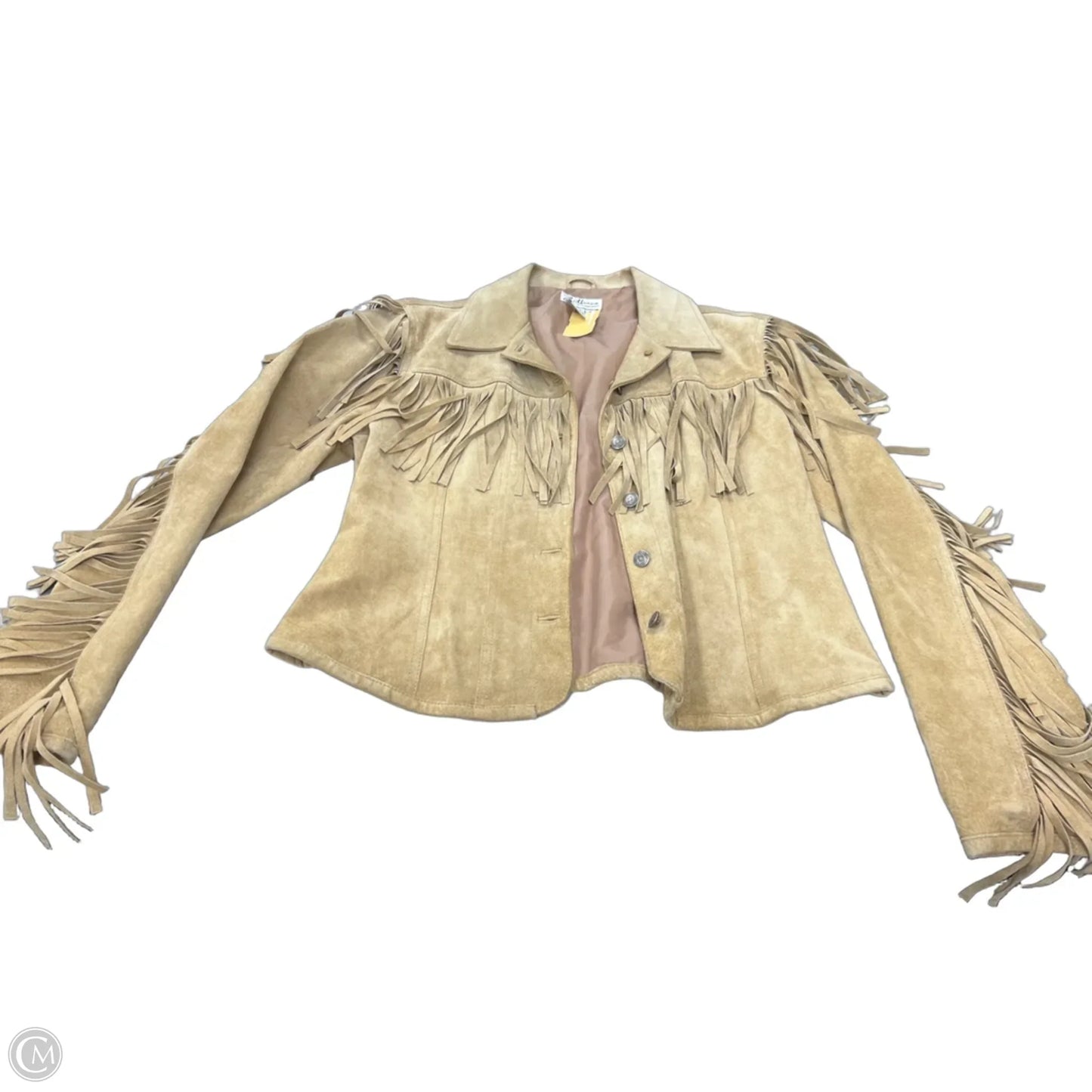 Jacket Leather By Cmb In Tan, Size: S