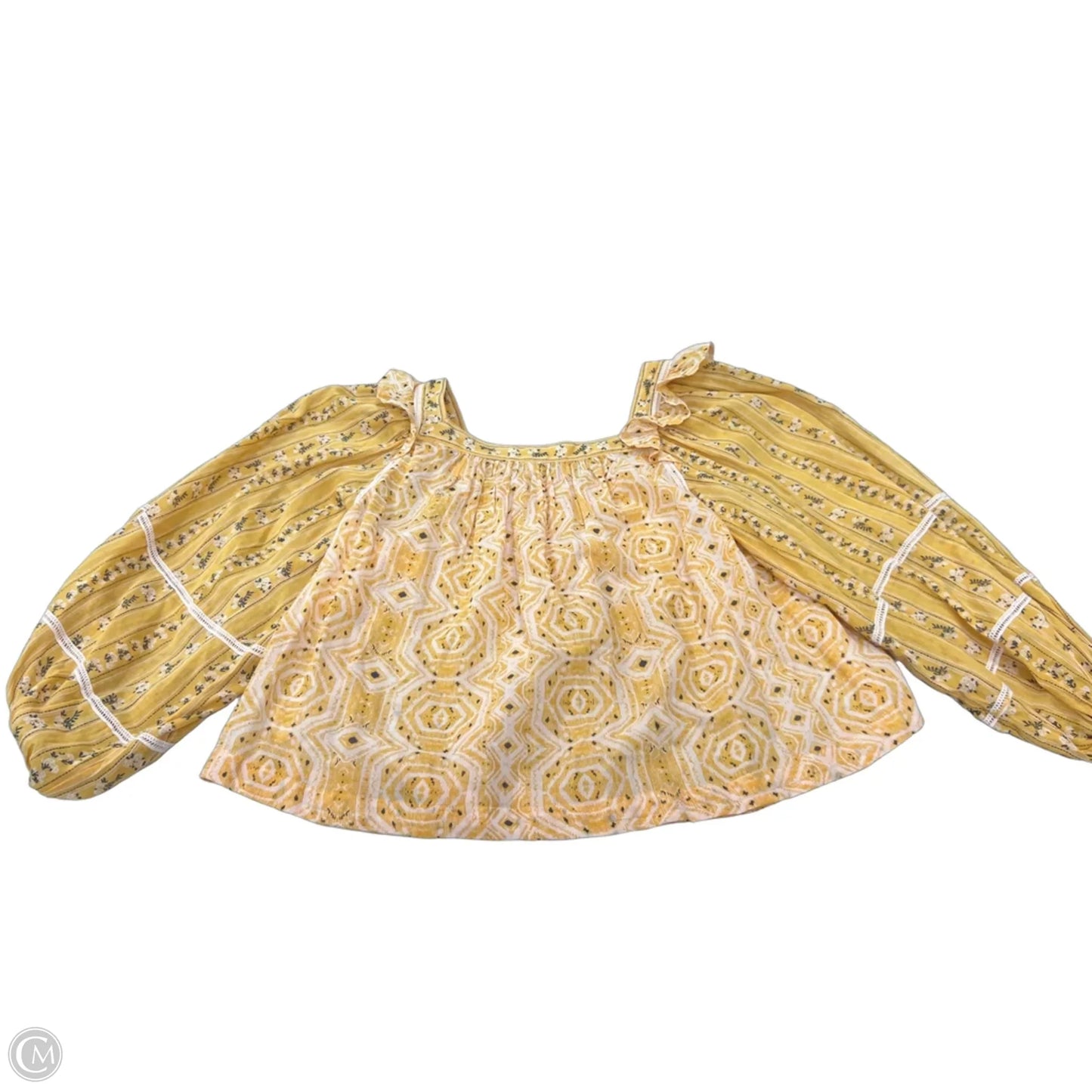 Top Long Sleeve By Free People In Yellow, Size: M