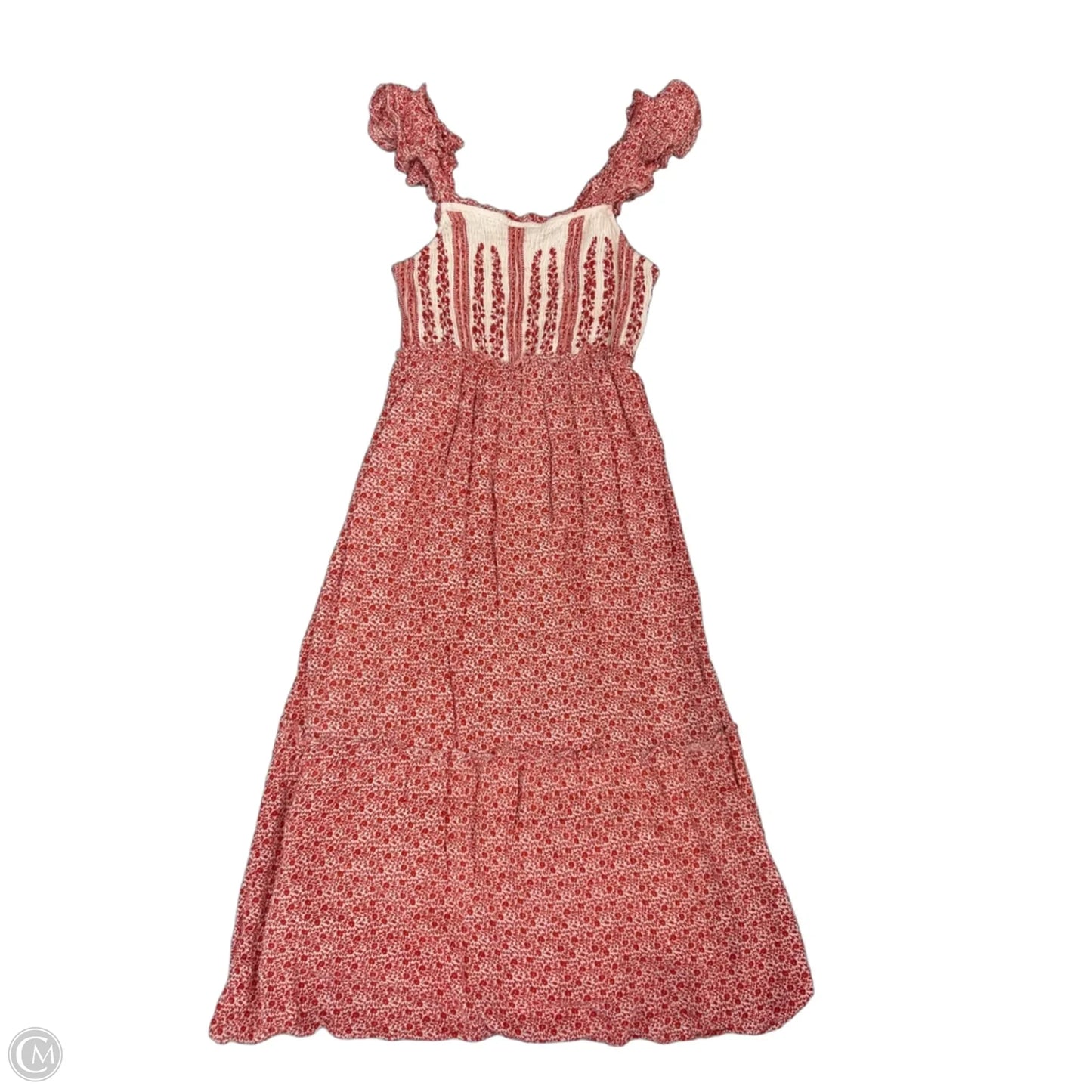 Dress Casual Midi By Jessica Simpson In Red & White, Size: M