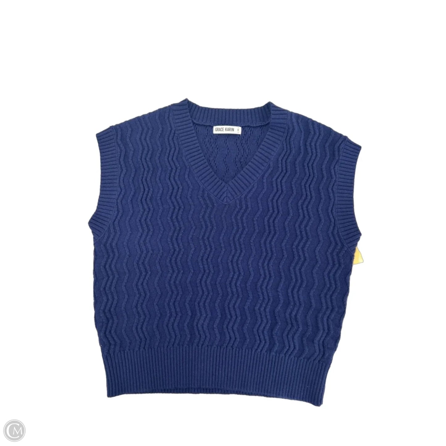 Vest Sweater By Grace Karin In Blue, Size: M