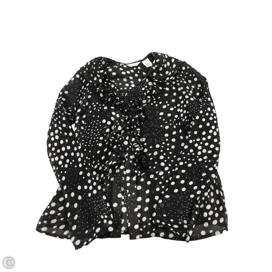 Top Long Sleeve By Laura Ashley In Black & White, Size: Sp